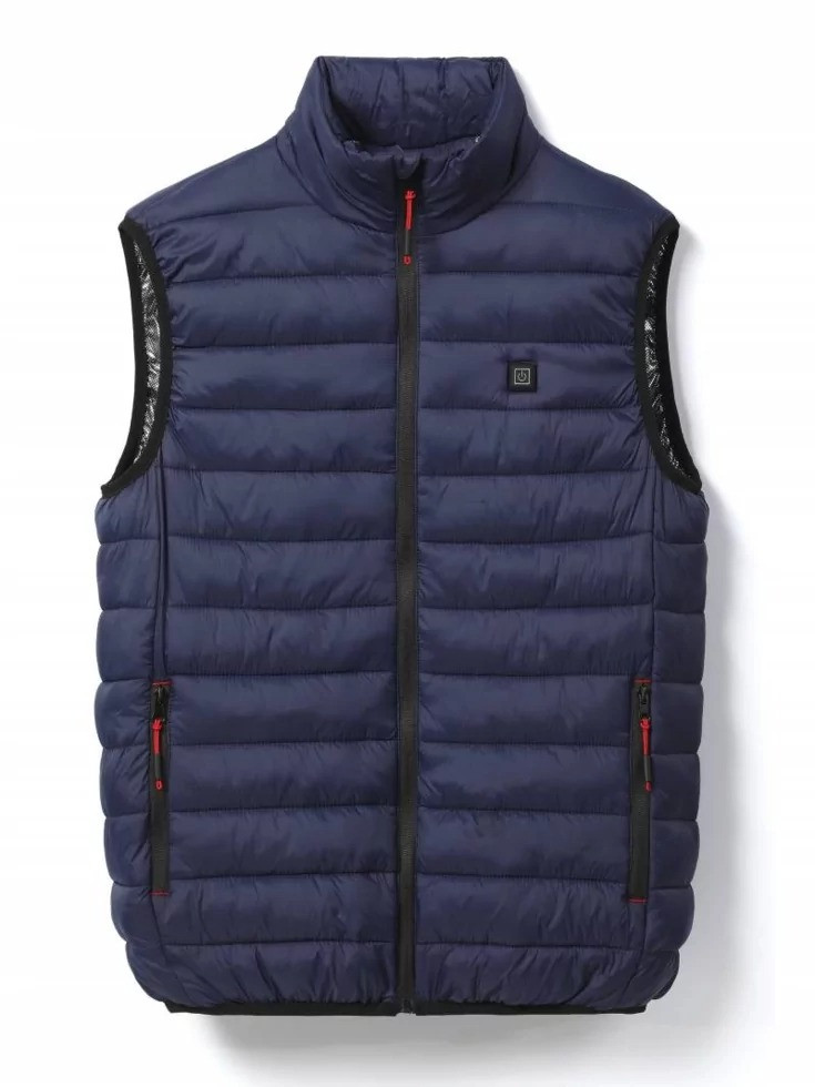 Чоловічий оливковий демісезонний жилет без капюшона з електропідігрівом у розмірі S, фото 1