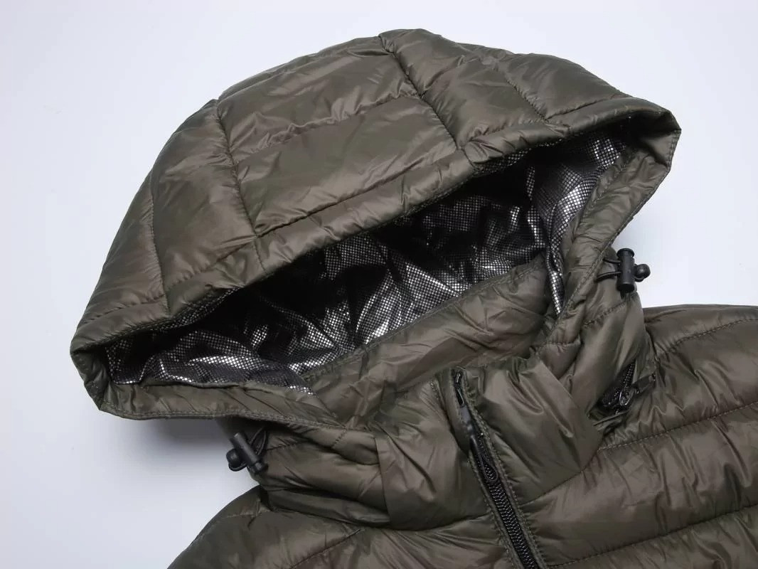 Чоловічий оливковий демісезонний жилет з капюшоном і електропідігрівом у рамері S у кольорі оливи, фото 1