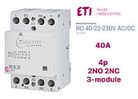 Контактор модульний RD 40-22 230V AC/DC ETI на DIN-рейку 2464022