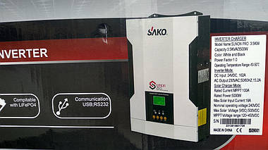 Гібридний інвертор Off-Grid inverter SAKO SUNON PRO 3.5-5kW, 24V, MPPT 100A, фото 3