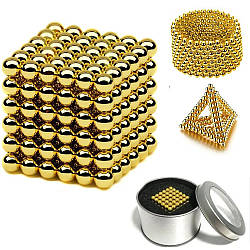 Магнітний конструктор NeoCube, 216 кульок, Золотистий / Головоломка Неокуб / Іграшка антистрес