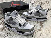 Мужские кроссовки Nike Air Jordan 4 Ретро Белые Nike Air Jordan 4 Retro High. Найк Аир Джордан 4. White Grey