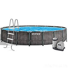 Каркасний великий басейн Intex 26744 GREYWOOD (549х122 см) Басейн каркасний для дачі з картриджним фільтром, фото 6