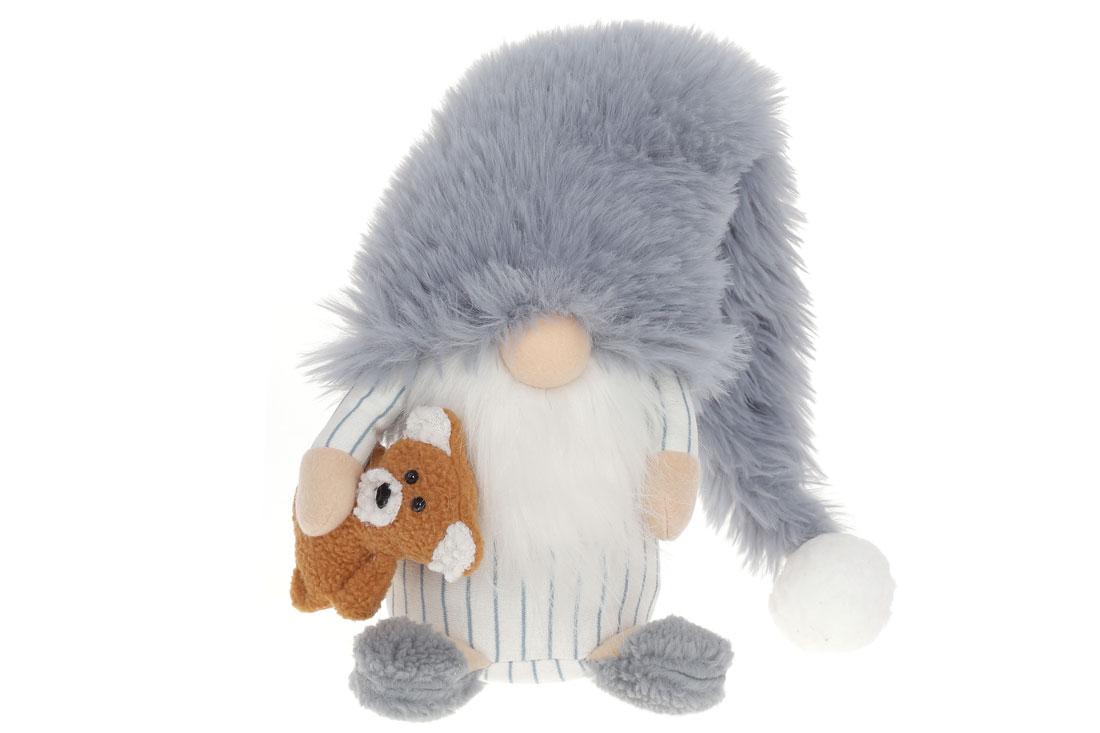 М'яка іграшка Гном з Ведмедиком, 58см, колір - синій, фото 1