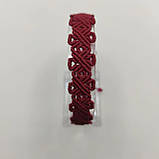 Жіночий браслет ручного плетіння макраме "Баст" CHARO DARO (бордовий), фото 2