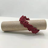Жіночий браслет ручного плетіння макраме "Баст" CHARO DARO (бордовий), фото 3