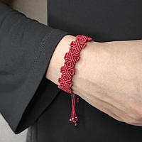 Женский браслет ручного плетения макраме "Баст" CHARO DARO (бордовый)