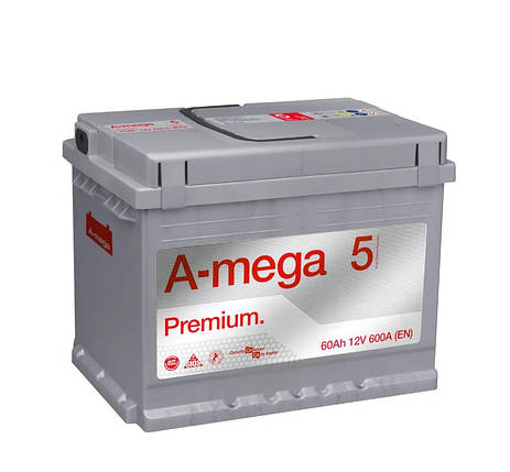 Акумулятор автомобільний A-Mega Premium 60 Ah 600 En (0), фото 2