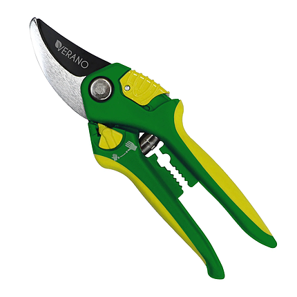 Секатор Verano з регулятором розкриття косий зріз 19 мм 205 мм (71-818), фото 1