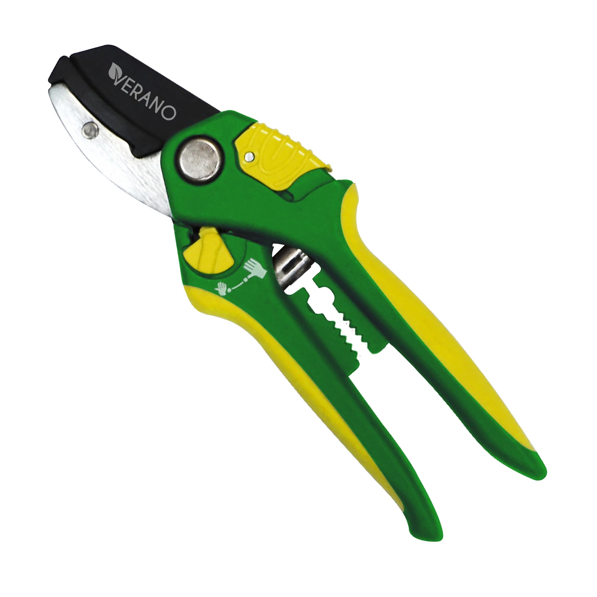 Секатор Verano з регулятором розкриття прямий зріз 19 мм 205 мм (71-819)