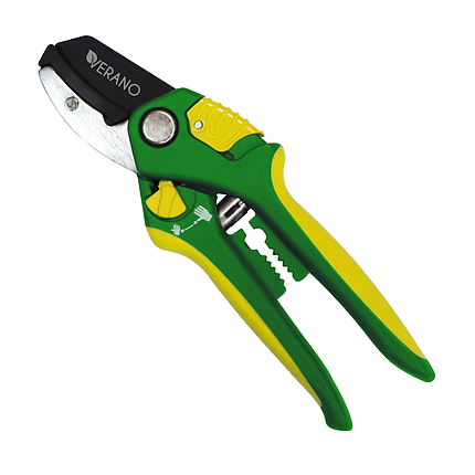Секатор Verano з регулятором розкриття прямий зріз 19 мм 205 мм (71-819), фото 1