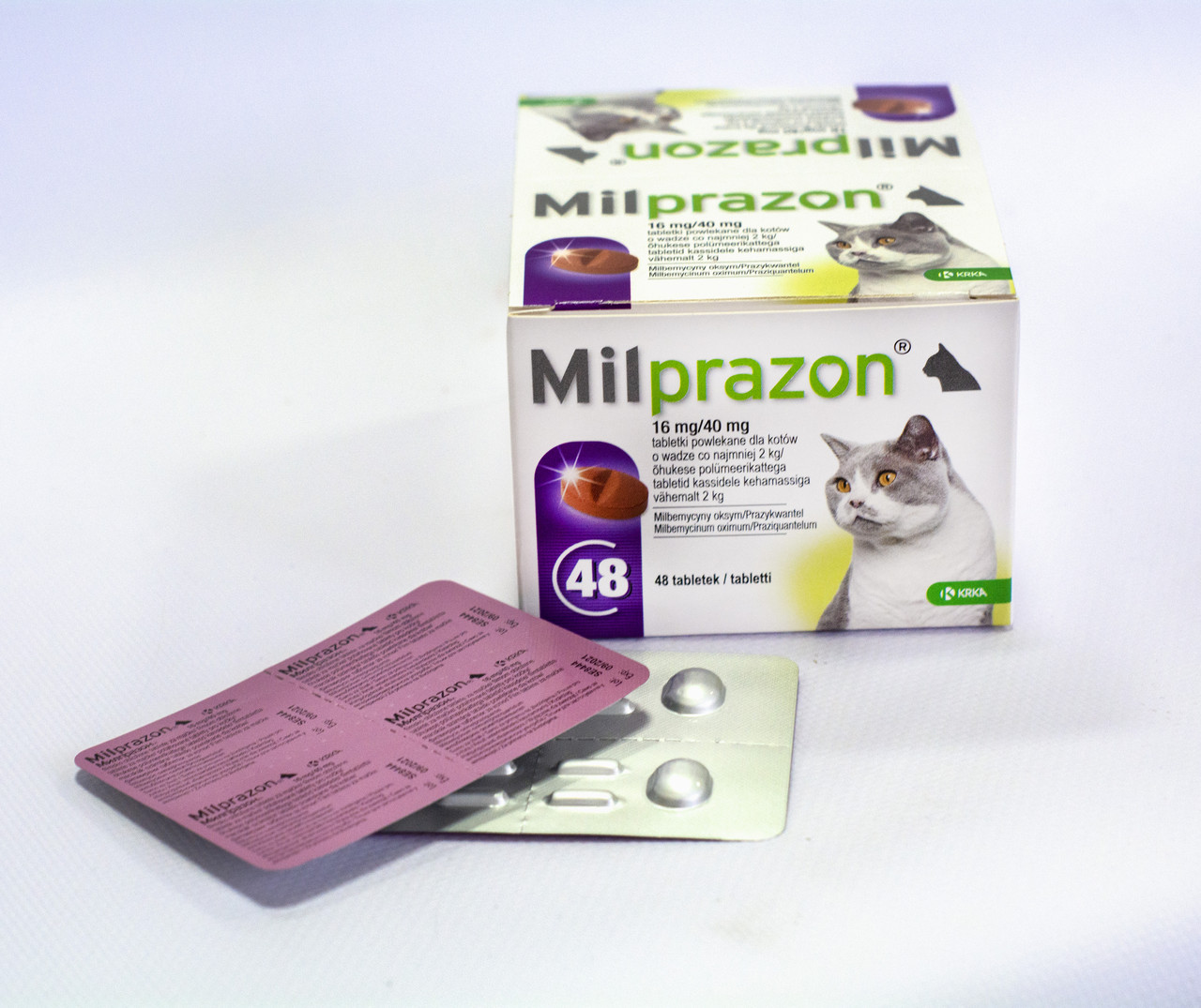 Купити Мілпразон для котів, 16мг/40, 4 таблетки (блістер), ціна 387.75 ...