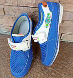 Мокасини яскраво-сині Fasion ABCD на липучці, фото 2