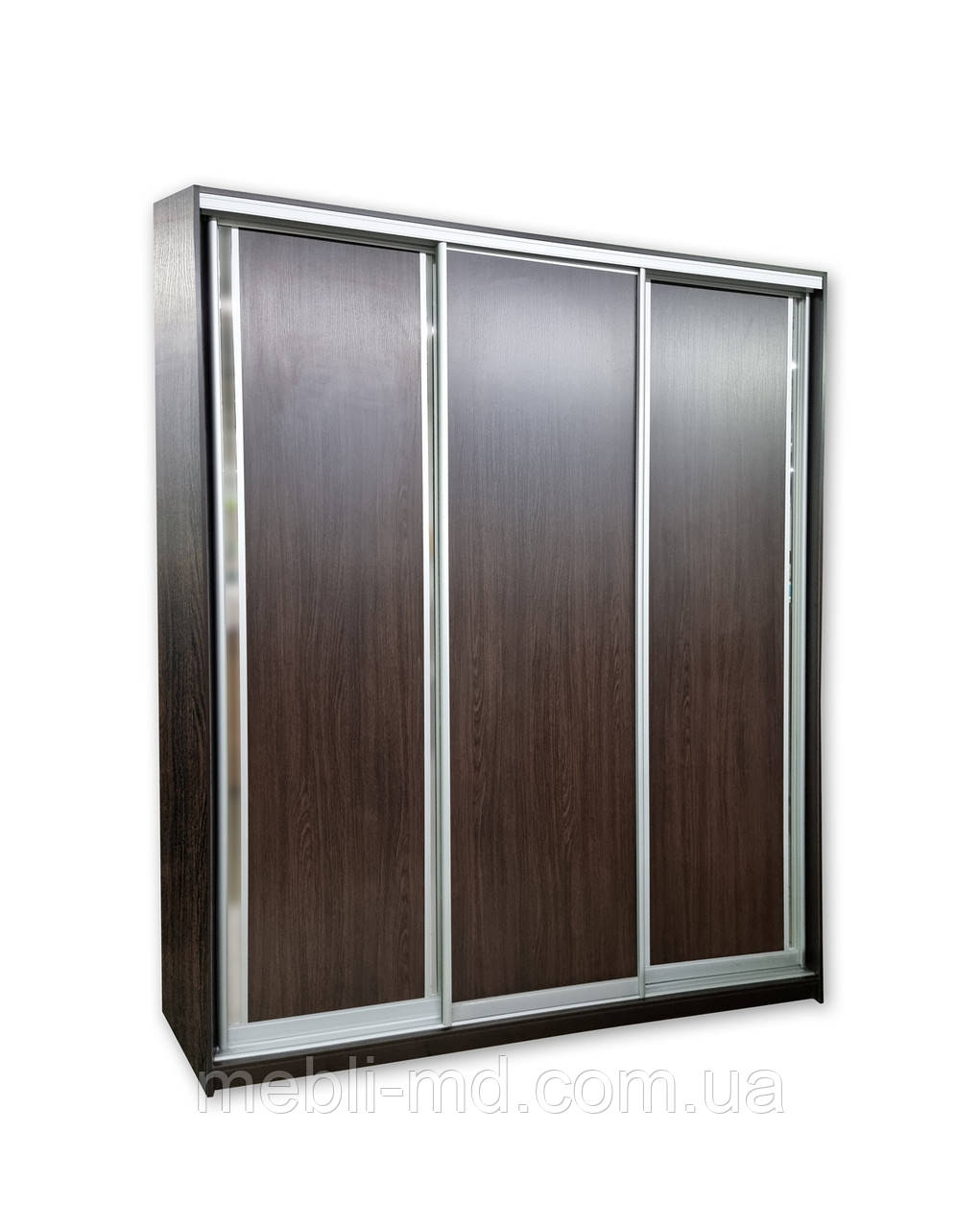 Шафа купе 200×60×240 Меблі Стар (Полоса - ДСП з Дзеркалом)