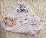 Плюшевий літній конверт з принтом Ведмедик, білий, фото 3