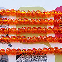 Кришталева намистина, "рондель", помаранчева, 6х8 мм