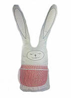 Подушка - іграшка текстильна гіпоалергенна "Заєць довгий" ручної роботи, handmade домашній подарунковий декор