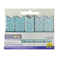 Стікери-закладки паперові 65*18мм 100арк Buromax Pastel блакитні