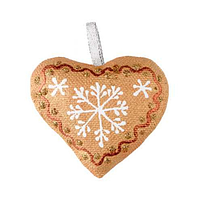Текстильна ялинкова прикраса новорічна "Рукавичка золота маленька" ручної роботи, handmade святковий декор