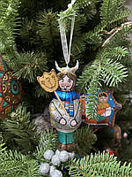 Іграшка скульптурна ялинкова іграшка "Персонаж вертепу Чорт" ручної роботи, handmade святковий декор
