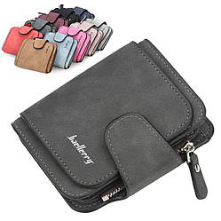 Стильний жіночий гаманець 12х11х2,5 см Baellerry Forever Mini Чорний / Жіночий замшевий гаманець-клатч