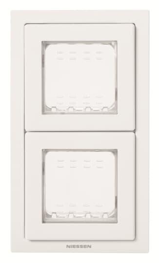 Рамка 2 посту з кришкою ABB Niessen Zenit Білий N3272 BL (2CLA327200N1101)