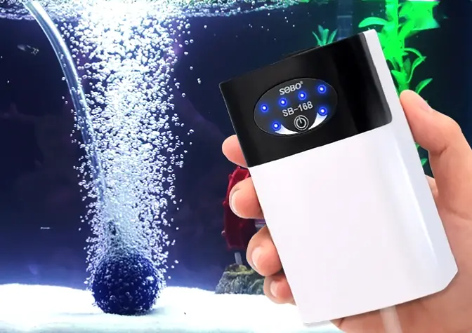 Компрессор на Аккумуляторе, SOBO SB-168, Одноканальный. Для Насыщения ...