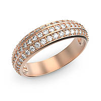 Золотое кольцо с бриллиантами 0,68 карат. Красное золото