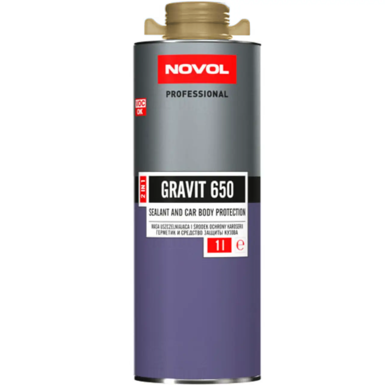 Засіб для захисту кузова та герметик Novol Gravit 650, 1 л Бежевий