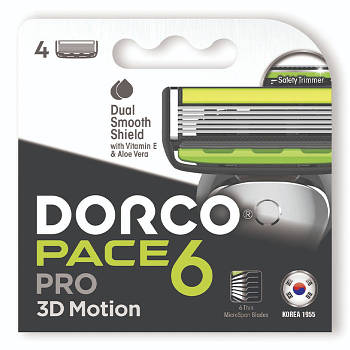 Змінні касети для гоління Dorco Pace 6 для чоловіків 6 лез 4 шт