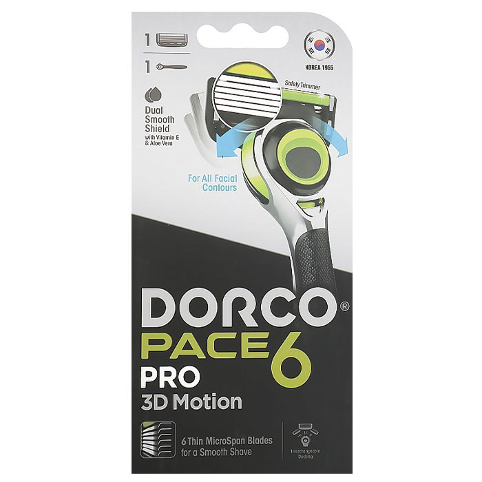Станок для бритья Dorco Pace 6 Pro 3D Motion для мужчин 6 лезвий 1 шт ᐈ ...