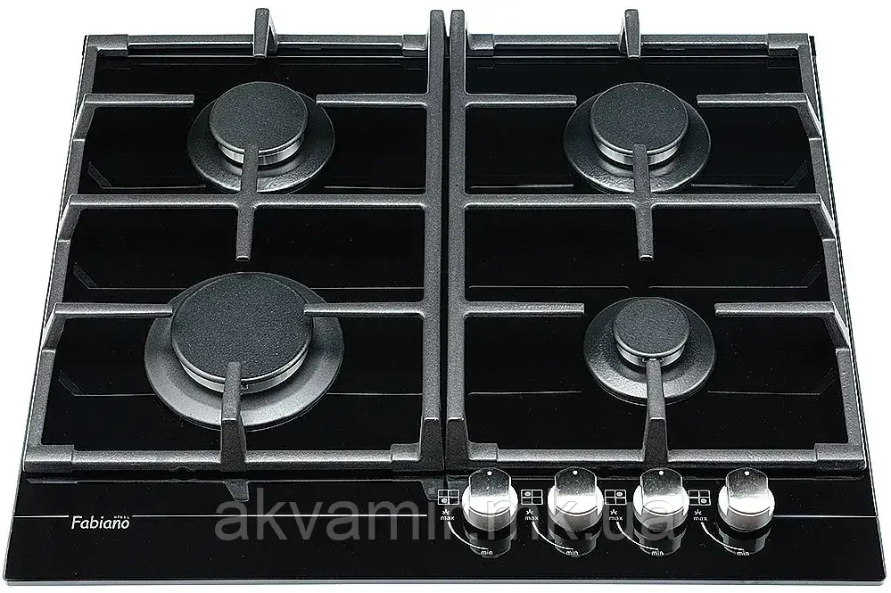 Варильна панель Fabiano FHG 1244 VGH Black Glass (чорне скло) газова
