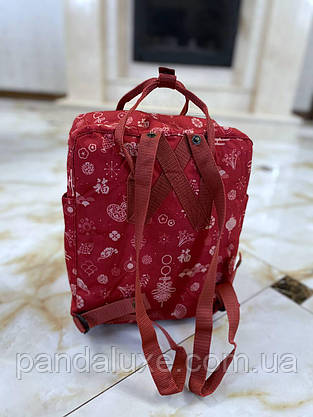 Жіночий рюкзак бордовий канкен Fjallraven Kanken Art 16л в японському стилі, фото 6