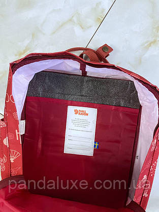 Жіночий рюкзак бордовий канкен Fjallraven Kanken Art 16л в японському стилі, фото 4