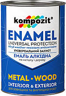 Эмаль алкидная Kompozit (2,8 кг). (Цвет: Серый глянцевый)