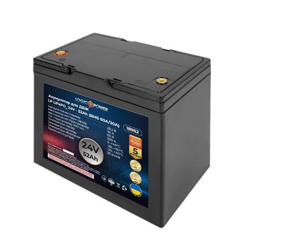 Аккумуляторная батарея Logic Power LP LiFePO4 24V (25.6V) - 52 Ah (1331Wh) (BMS 60A/30A) пластик - фото 6 - id-p1786102884