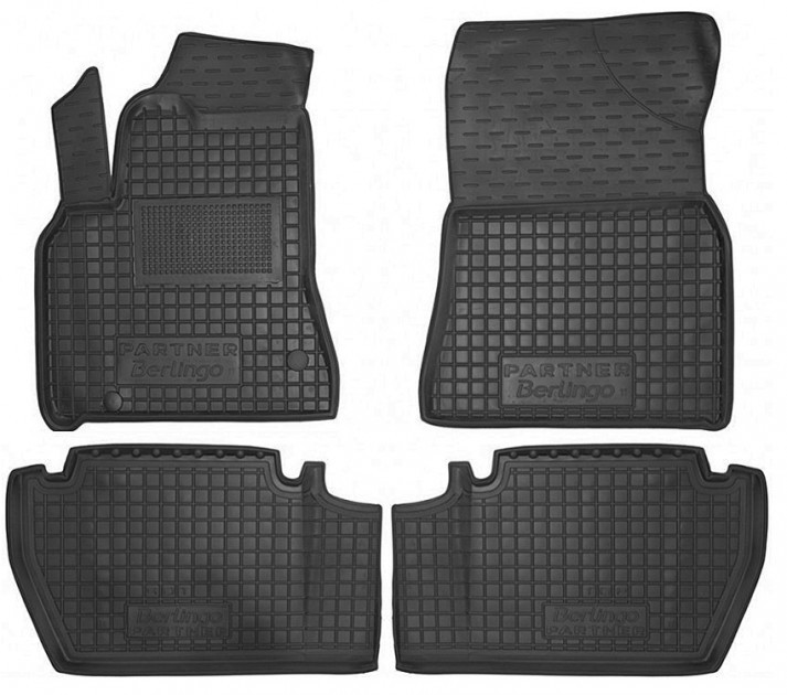 Килимки в салон автогум для Citroen Berlingo (B9) 2008-2018/ Сітроен Берлінго з підлокітником