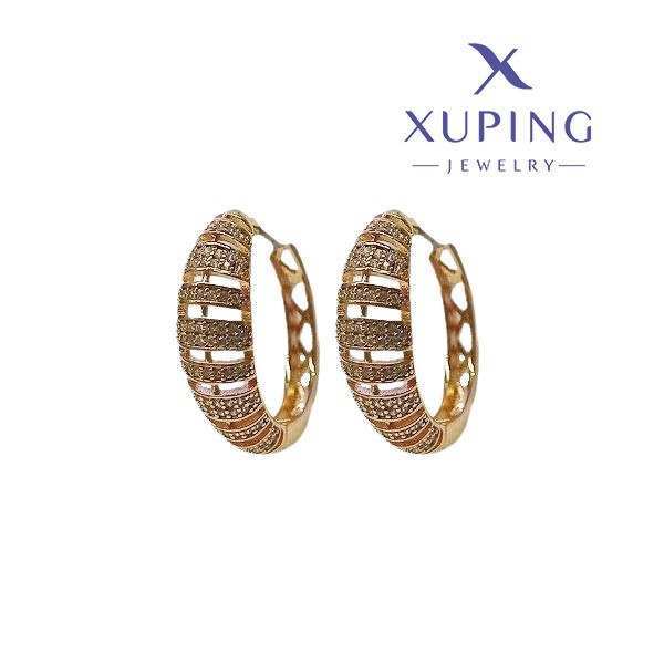 Сережки Xuping позолота з цирконом Xuping конго, 27х29мм