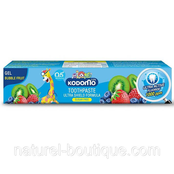 Дитяча зубна гель-паста Lion Komdo Ultra Shield Bubble Fruit для дітей із 6 місяців, фото 1