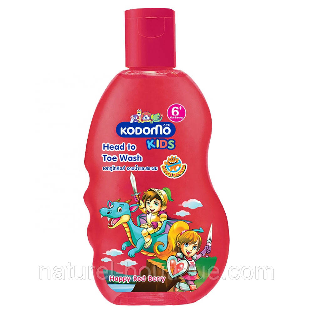 Шампунь дитячий Lion Komdo Head to Toe Happy Red Berry 200 мл, фото 1