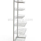 Кошик HAMPER-25 750х250х80-60мм, вузький, білий. Збірний торговий стелаж із кошиків. Сітчастий стенд для продажу у магазин, фото 7