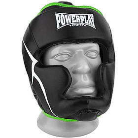 Боксерський тренувальний шолом Power Play 3100 PU, Black/Green тренувальний - XS