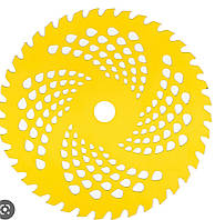 Ніж для мотокоси з надміцними напайками жовтий 255x25.4. 40т Vitals