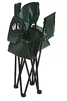 Стілець складаний туристичний крісло складане з підсклянником в асортименті, Рибальський розкладний стільчик хакі, фото 2