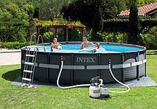 Каркасний басейн Intex 26330 (549x132 см) (Пісочний фільтр-насос 6 000 л/год, драбина, тент, підстилка), фото 2
