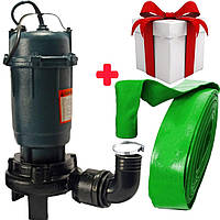 Занурювальний дренажний фекальний насос з подрібнювачем Rosa WQD P-201 для відкачування брудної води та фекалій Роса