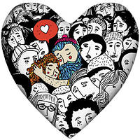 Подушка серце XXL Пара в натовпі