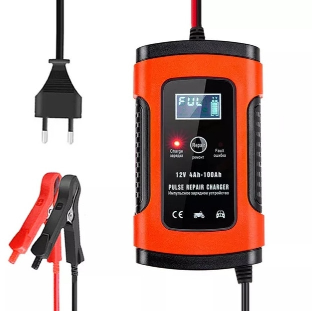 Імпульсний зарядний пристрій Foxsur 12 V 5 A для авто/мото акумуляторів