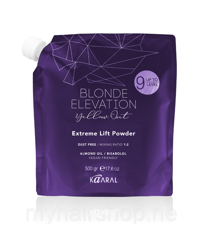 Пудра освітлююча до 9 рівня Kaaral Blonde elevation YELLOW OUT 500 гр