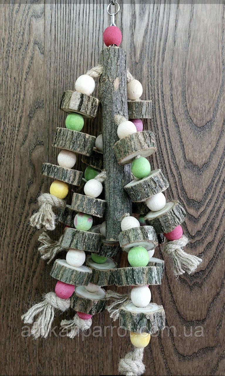 Дерев'яна іграшка для папуги (Мозика), фото 1